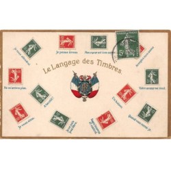 Représentations Timbres - n°87839 - Le Langage des Timbres - Je vous attendrai, Je pense à vous ... R.F. - Carte gaufrée
