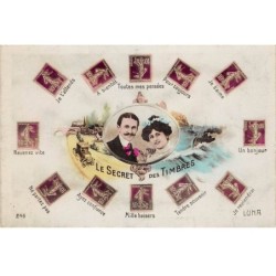 Représentation de Timbres - n°89214 - Le Secret des Timbres - Je t'attends, A bientôt, Toutes mes pensées ...