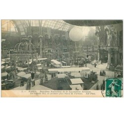 DIRIGEABLE.n°16307.PARIS.DEUXIEME EXPOSITION DE LA LOCOMOTION AERIENNE.LA GRANDE NEF.STAND M FARMAN