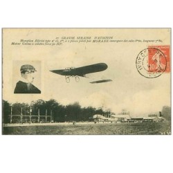AVIATION.n°217.GRANDE SEMAINE D'AVIATION.MONOPLAN BLERIOT TYPE n°II,A 2 PLACES PILOTE PAR MORANE....