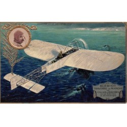 Aviation - n°90742 - Blériot, traverse la Manche - Carte publicitaire Lefévre-Utile, et gaufrée