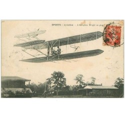 AVIATION.n°12292.SPORTS AVIATION.L'AEROPLANE WRIGHT EN PLEIN VOL.TACHES