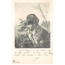 Sports - n°90844 - Chasse - Chien tenant un gibier dans sa gueule