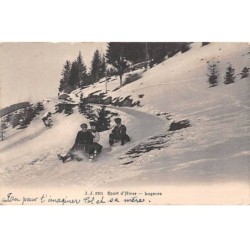 Sports - n°87976 - Sport d'hiver - Lugeurs - Hommes sur des luges