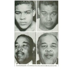 BOXE.n°14669.LES GRANDS SPORTIFS.JOE LOUIS EN 1935,1950,1963 ET LA VEILLE DE SA MORT EN 1981