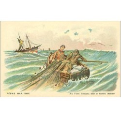 PECHE.PECHE MARITIME.PECHE AU FILET FLOTTANT ( BARS ET TURBOTS)