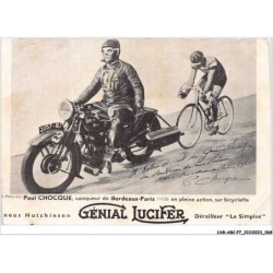 CAR-ABCP7-0608 - CYCLISME - PAUL CHOCQUE - VAINQUEUR DE BORDEAUX-PARIS 1936 - VENDU EN ETAT .moto