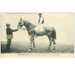 hippisme.n°35613.francklin.bai.1909.CHEVAUX.SUPPLEMENT A LA FRANCE CHEVALINE.dos blanc.course.cheval.jokey.