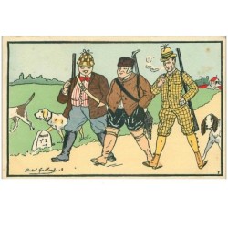 CHASSE.n°18332.ILLUSTRATION.HOMMES CHASSANT