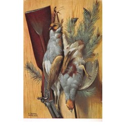 Sports - n°64106 - Chasse - E. Dorno - Deux oiseaux morts près d'un fusil