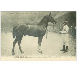hippisme.n°37650.gribouille.alezan .1910.CHEVAUX.SUPPLEMENT A LA FRANCE CHEVALINE.course.cheval.jokey.