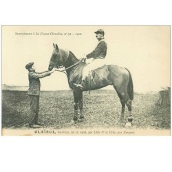 hippisme.n°37655.glaieul.bai brun .1910.CHEVAUX.SUPPLEMENT A LA FRANCE CHEVALINE.course.cheval.jokey.