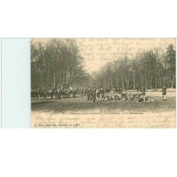CHASSE.n°12271.CHASSE A COURRE EN FORET DE FONTAINEBLEAU.LE RENDEZ VOUS