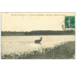 CHASSE.n°3.EQUIPAGE DE BONNELLES.9 N FORET DE RAMBOUILLET.BAT-L'EAU A L'ETANG DE LA TOUR