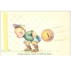 FOOTBALL.n°14625.IL FAUT TOUJOURS SAISIR LA BALLE AU BOND.GARDIEN DE BUT