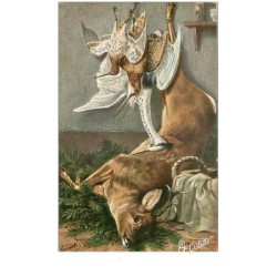 CHASSE.n°24499.OILETTE.CERF ET VOLATILES