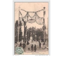 76.3eme CENTENAIRE DE PIERRE CORNEILLE.DECORATION DE LA STATUE. .