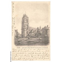 CAR-ACGP8-0509-76 - MER - Vue de l'église et plage de la mairie