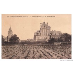 CAR-ACEP4-0264-76 - ST-JOUIN-SUR-MER - Vue d'ensemble de l'eglise et du chateau