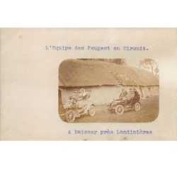 76. n°55396.boissay.automobile.carte photo.l'équipe des peugeot au circuit