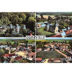 76 . n°sac10646 .GUERVILLE . l'église de Gamache vue générale .en avion au dessus de . cpsm 10X15 cm . LAPIE