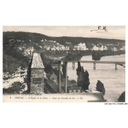 CAR-ADAP14-0792-16 - ORIVAL - L'église et la seine - Pont du chemin de fer