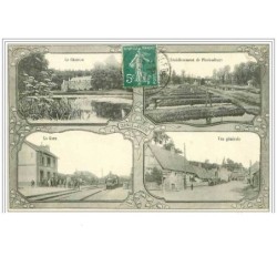 76.OUVILLE LA RIVIERE.LE CHATEAU.ETABLISSEMENT DE PISCICULTURE.LA GARE.VUE GENERALE