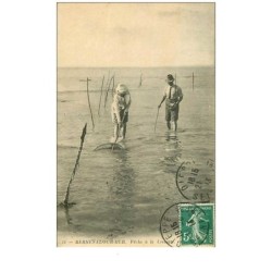 76.BERNEVAL SUR MER.n°107.PECHE A LA CREVETTE.RARE