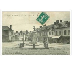 76.BUCHY.PLACE ET STATUE PERSAC.CAFE DE L'ESPERANCE.HOTEL LAUYNAY