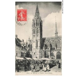 CAR-ACWP6-0365-76 - CAUDEBEC-EN-CAUX - Place du marché et église notre-dame