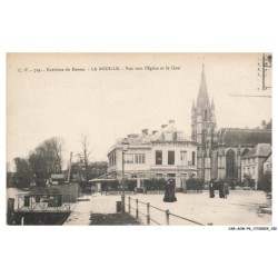 CAR-ACWP6-0407-76 - Environs de rouen - LA BOUILLE - Vue vers l'église et le quai