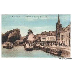 CAR-ACWP6-0405-76 - Environs de rouen - LA BOUILLE - Le quai et les bateaux de rouen