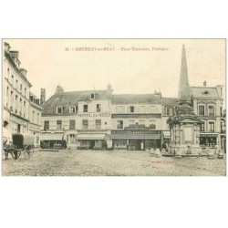 76 . n° 41094 . gournay en bray. place nationale.fontaine