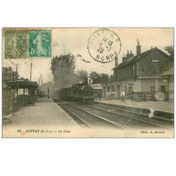76.AUFFAY.n°74.LA GARE.TRAIN.MANQUES.RARE