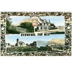 76.BERNEVAL SUR MER.n°13580.LE PONT ET LA FALAISE.UNE MAISON NORMANDE......CPSM