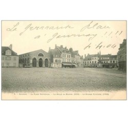 76.GOURNAY.LA PLACE NATIONALE.LA HALLE AU BEURRE.1821.LA GRANDE FONTAINE.1780.n°23