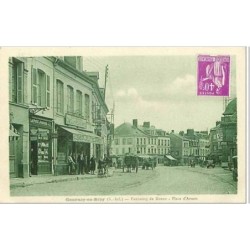 76.GOURNAY EN BRAY.FAUBOURG DE ROUEN.PLACE D'ARMES.CAFE DES NEGOCIANTS