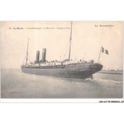 CAR-AATP9-76-0807 - LE HAVRE - Transatlantique - "la bretagne" sortant du port