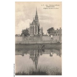 CAR-ADCP3-0200-76 - Environs de ROUEN - BONSECOURS - L'église - L'abside et la mare