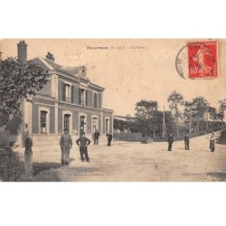 76 .n° 108906 . envermeu . la gare .villageois .