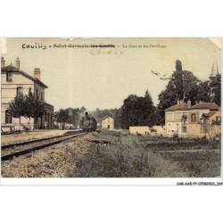 CAR-AAEP7-77-0683 - SAINT-GERMAIN - la gare et les pavillons - Train