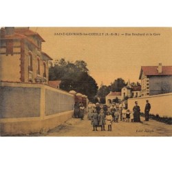 77.n°59355.saint germain les couilly.rue brochard et la gare.carte toilé