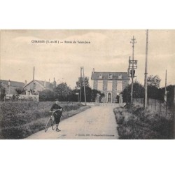 77. n° 104572 . changis .enfant a bicyclette .route de st jean .