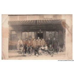 CAR-AFQP5-0239-77 - A LOCALISER - Café de la gare - Vendue en etat - CARTE PHOTO