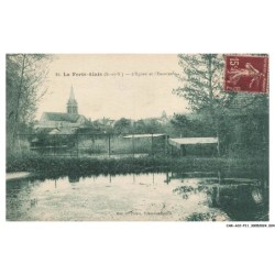 CAR-ACCP11-0757-77 - LA FERTE-ALAIS - l'église et l'essonne