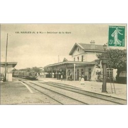77.MARLES.INTERIEUR DE LA GARE.TRAIN
