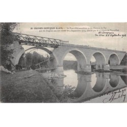 77 - CHANGIS SAINT JEAN - SAN29989-Le pont d'Armentières et du Chemin de fer que les Anglais ont fait sauter le 3/9/1914