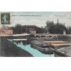 77. n° 105147 .couilly .le port .le pont et la maison benoist .