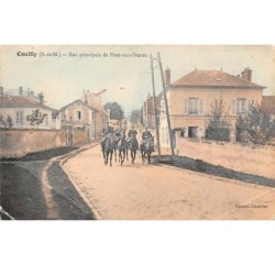 77. n° 105146 .couilly .chevaux .rue principale .plie .