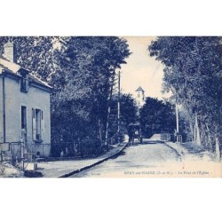 77. n° 104955 .mery sur marne .le pont et l eglise .